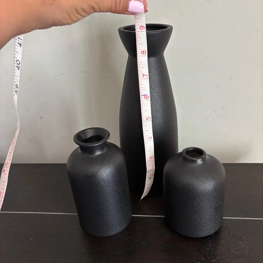 Matte Black Textured Ceramic Bud Vases | Set of 3 | Target | Minimalist Modern